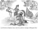 Krishna enlightens Arjun with the sublime message of Bhagwat Gita