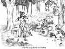 Krishna plays flute for Radha